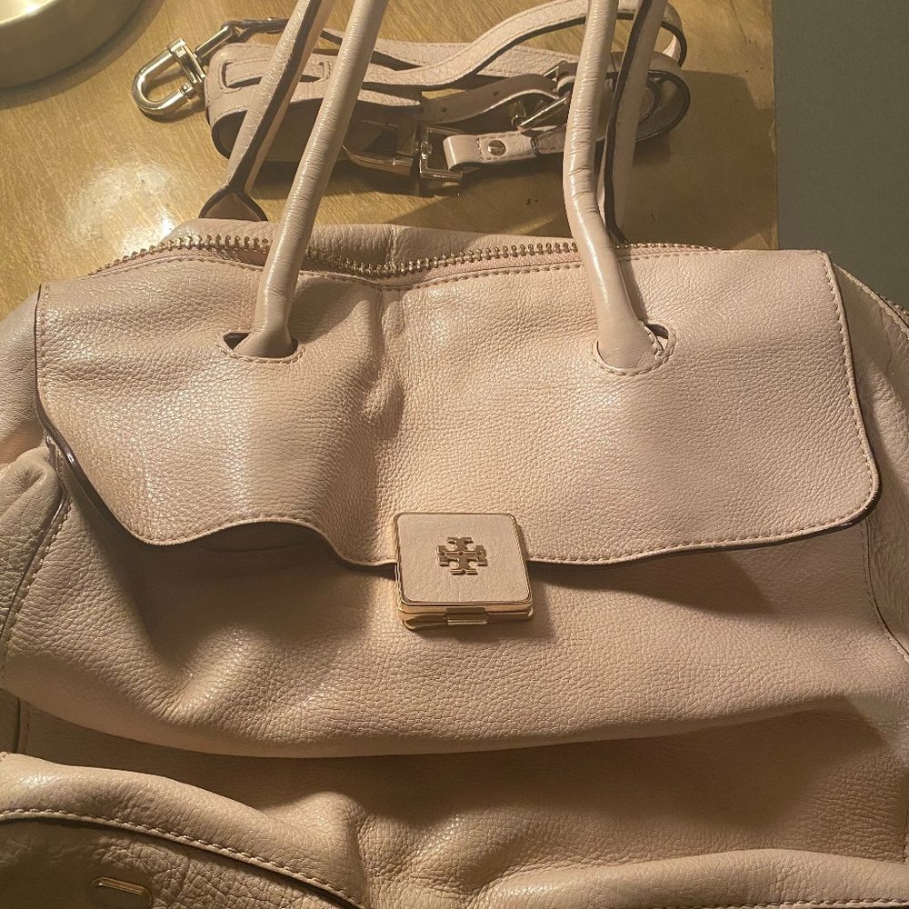 Tory Burch Large Cream Leather Satchel